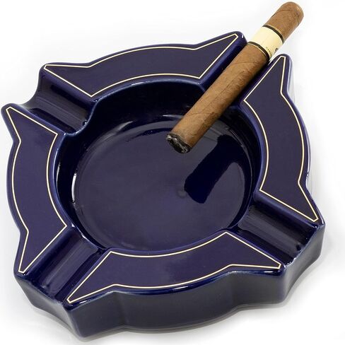 Ceramic Cigar Ashtray For Men, Durable Solid 1 Slot Cigar Holder, Large Heavy Outdoor Glass Cigar Ashtrays For Patio, Unique Ceramic Cigar Ash Tray For Home Office Decoration,Cigars Gift (MDL-CCZ) in Saudi Arabia
