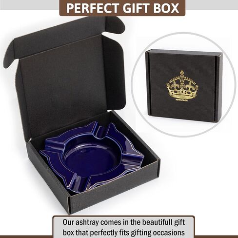 Ceramic Cigar Ashtray For Men, Durable Solid 1 Slot Cigar Holder, Large Heavy Outdoor Glass Cigar Ashtrays For Patio, Unique Ceramic Cigar Ash Tray For Home Office Decoration,Cigars Gift (MDL-CCZ) in Saudi Arabia
