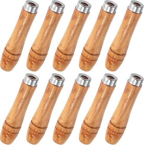 9Pcs Wooden File Handles with Metal Collars, Large Wooden Handle for 10"-12" Files Screwdriver Hand Drill File Handle in Saudi Arabia