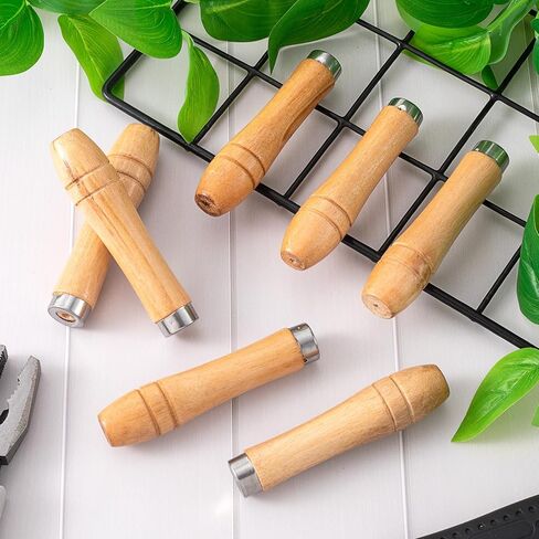 9Pcs Wooden File Handles with Metal Collars, Large Wooden Handle for 10"-12" Files Screwdriver Hand Drill File Handle in Saudi Arabia
