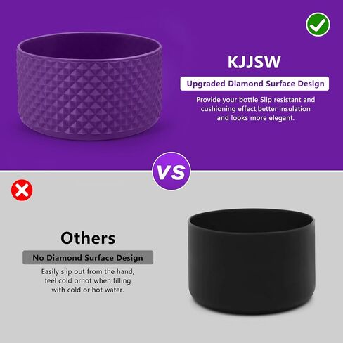 KJJSW Water Bottle Boot,Diamond Silicone for Water Bottle,Anti-Slip Bottom Silicone Sleeve Cover with Checkered Texture,Bottom Sleeve Cover 32-40 Oz in Saudi Arabia