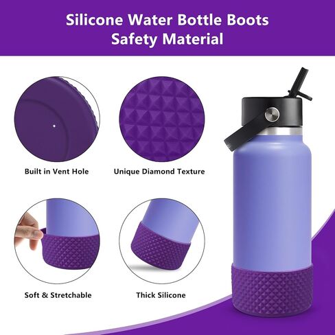 KJJSW Water Bottle Boot,Diamond Silicone for Water Bottle,Anti-Slip Bottom Silicone Sleeve Cover with Checkered Texture,Bottom Sleeve Cover 32-40 Oz in Saudi Arabia