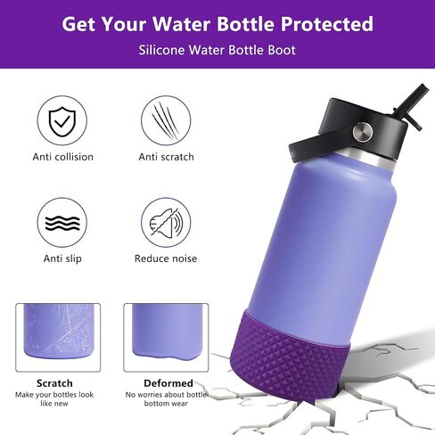 KJJSW Water Bottle Boot,Diamond Silicone for Water Bottle,Anti-Slip Bottom Silicone Sleeve Cover with Checkered Texture,Bottom Sleeve Cover 32-40 Oz in Saudi Arabia