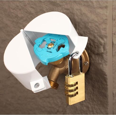Water Faucet Lock,Outdoor water hose locks ，made of metal Suitable for Garden Faucets,Hose Bib,hose spigot，Prevent water bandit(Red with padlock) in Saudi Arabia