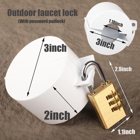 Water Faucet Lock,Outdoor water hose locks ，made of metal Suitable for Garden Faucets,Hose Bib,hose spigot，Prevent water bandit(Red with padlock) in Saudi Arabia