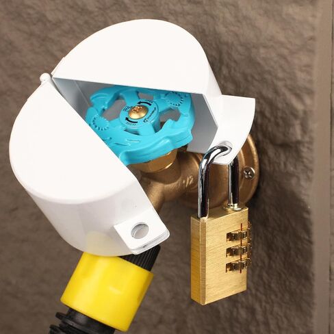Water Faucet Lock,Outdoor water hose locks ，made of metal Suitable for Garden Faucets,Hose Bib,hose spigot，Prevent water bandit(Red with padlock) in Saudi Arabia