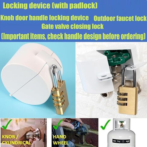 Water Faucet Lock,Outdoor water hose locks ，made of metal Suitable for Garden Faucets,Hose Bib,hose spigot，Prevent water bandit(Red with padlock) in Saudi Arabia