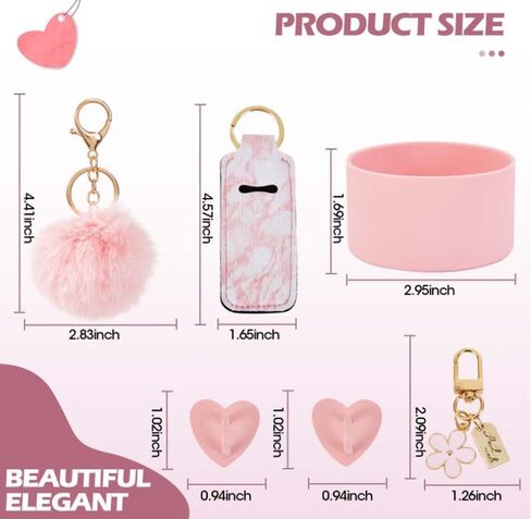 LINXI 6Pcs Accessories for Stanley Cups,Water Bottle Boots Cover Mini Hooks Lipstick Sleeve Pouch Charm Keychain Compatible for Stanley Cup Tumbler 40oz in Saudi Arabia