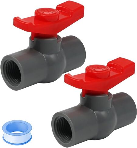 2PCS 1 PVC Ball Valve Threaded PVC 1Inch Sprinkler Valve Pipe Fittings Ball Valve Adapter Connectors HE058-1 in Kuwait