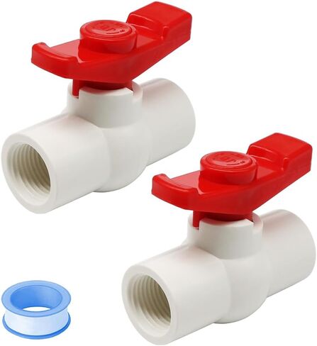 2PCS 1 PVC BALL VALVE THELLED PVC 1INCH Sprinkler Valve Pipe Pipe Tiptings Ball Valve Adapter Connects HE058-1 in Saudi Arabia