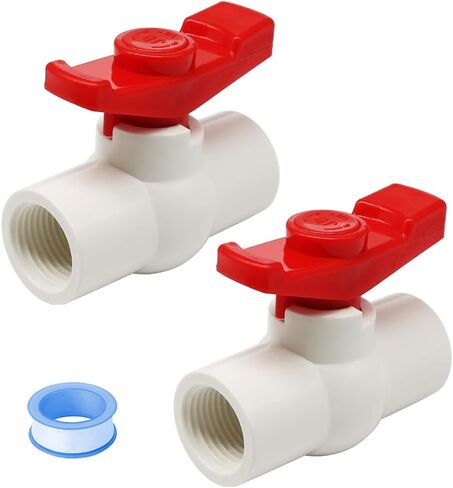 2PCS 1 PVC BALL VALVE THELLED PVC 1INCH Sprinkler Valve Pipe Pipe Tiptings Ball Valve Adapter Connects HE058-1 in Saudi Arabia