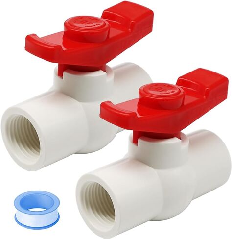 2PCS 1 PVC BALL VALVE THELLED PVC 1INCH Sprinkler Valve Pipe Pipe Tiptings Ball Valve Adapter Connects HE058-1 in Saudi Arabia