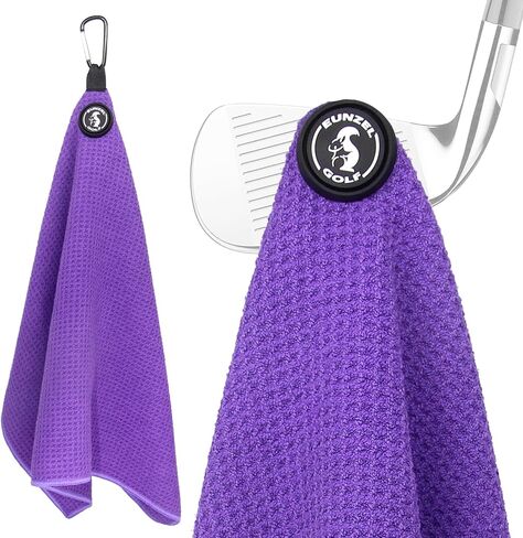 Eunzel Magnetic Golf Towel, Microfiber Waffle Golf Towel with Clip and Strength Industrial Strength Magnet for Strong Hold to Golf Bags, Carts and Clubs 15.7"x 23.6", Blue in Saudi Arabia