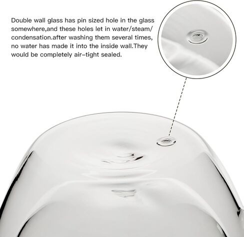 2 Pack Double Walled Glass Coffee Mugs with Handles, Large Insulated Layer Coffee Cups, 12oz Clear Borosilicate Mugs, Perfect for Cappuccino, Tea, Microwave Safe in Kuwait