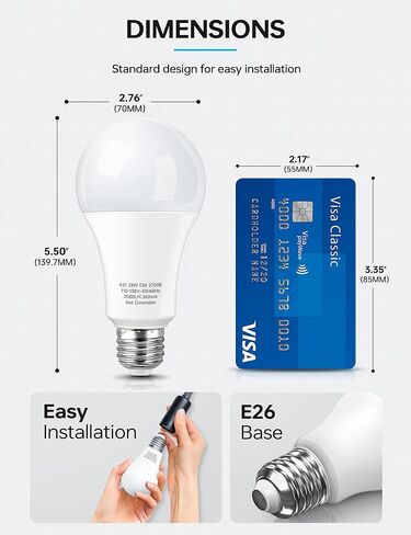 مصابيح LED 23W ، مصباح LED A21 Super Bright Light ، 150W-200W مكافئ لمبة المتوهجة ، E26 LED مصابيح LED ، 2500 لومن ، وايت وايت 5000K للتخزين ، المرآب ، المستودع ، 6 عبوة in Kuwait