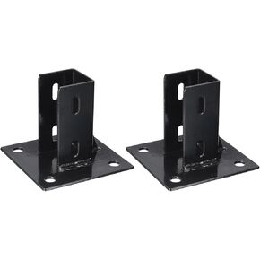 uxcell 6pcs Post Base Channel with 4 Holes for 2" Single Strut Channel Carbon Steel Square for Single Channel Fence Post Base Side Orientation 5.3"x 5.3" Square Base Black