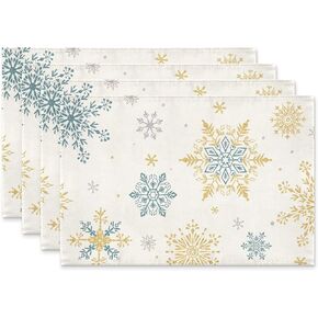 Siilues Christmas Table Runner, Christmas Decorations Snowflake Christmas Runner for Table Seasonal Winter Decor for Indoor Outdoor Party Table Decorations (13'' x 36'')