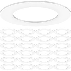 Sunco Goof Rings for 6 Inch Recessed Lights White Can Light Goof Trim Ring, Outer Diameter 8.6-inch, Inner Diameter 6.2-inch, Durable Plastic Design, Matte Finish, Flush Mount 24 Pack