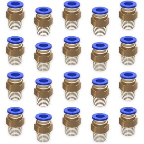 30Packs 4mm 6mm Tube OD,1/8 Inch 1/4 Inch M5 Push to Connect Fittings,Pneumatic Male Quick Connect Air Line Hose Fittings Accessories