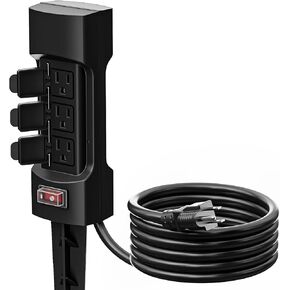 K KASONIC Outdoor Power Stake, Kasonic 6-Outlet 9 ft Extension Cord Power Strip, Double Sided with Weatherproof Safety Flip Covers, ETL Certified Multi-Outlets (Outdoor)