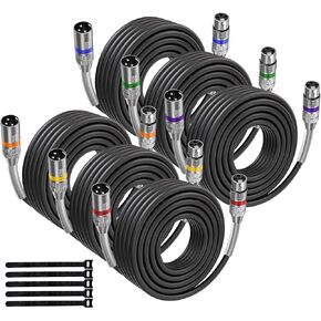 XLR Cables 12FT 2 Pack, Heavy Duty 3-Pin Balanced Shielded XLR Male to Female Microphone Cable for Recording Studio Speaker, PA Systems, Audio Mixer and More in Saudi Arabia