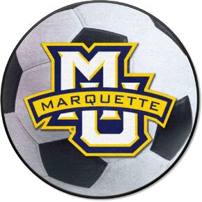 FANMATS 1604 Marquette Golden Eagles Basketball Shaped Rug - 27in. Diameter, Basketball Design, Sports Fan Accent Rug