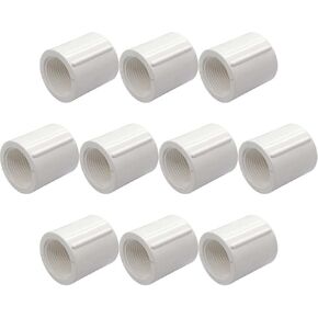 ysil 10pcs 1/2 بوصة أنثى إلى أنثى ملولبت PVC موصلات أنابيب اقتران PVC ، أبيض in Kuwait