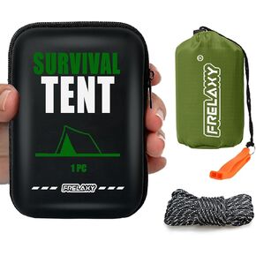 Frelaxy Extra-Thick Emergency Tent, Compact Survival Tent with Whistle, Upgraded Paracord, Storage Pouch, and EVA Case, 2 Person Emergency Shelter for Backpacking, Hiking, Outdoor