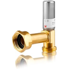 Water Hammer Arrestor for Washing Machine, 3/4 Inch Swivel FHT x 3/4 Inch MHT, Stainless Steel Angle Hammer Arrestor, Applicable for Garden Hose, Faucet, Sprinkler, Plumbing and Toilet (Pack of 2)