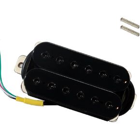 Pro HH High Output Alnico 5 ميزات 12 قطعة قطبية ثابتة Humbucker Bridge Pickup 16.5k للغيتار الكهربائي ، الأسود