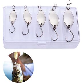 OriGlam 5pcs Fishing Spinners Lures Spoon Baits, Fishing Lure Crankbaits Metal Fishing Lures Spoon Spinner Baits Fishing Spinnerbait for Trout Pike Bass