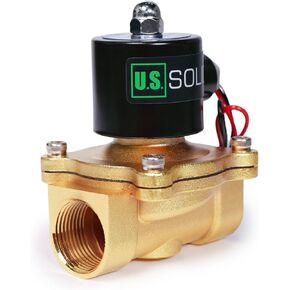 U.S. Solid Solenoid Valve 3/8 Inch Zinc-Alloy 24V DC Electric Water Valve, NBR Seal Normally Closed