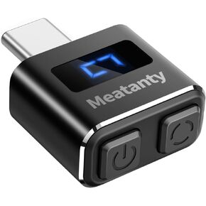 meatanty Metal USB C Mouse Jiggler Tiny Undetectable Mouse Mover with Separate Mode and ON/Off Buttons,Multi-Track,Driver-Free,Plug-and-Play Keeps PC/Laptop Awake (Pink)