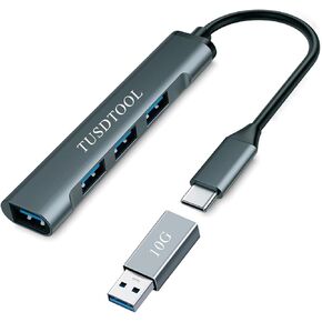 USB C Hub, 4 Ports USB 3.0 Hub Splitter with 5Gbps Data Transfer, Ultra-Slim Data USB C to USB Adapter, USB C Splitter for MacBook, Mac Pro, iMac, Surface, Laptop, Mobile HDD