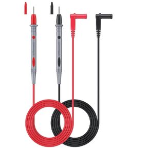 1m/39.37in Multimeter Test Leads - Cat III 1000V/20A, Standard 4mm Banana Plug, Non-Slip Grip Rubber Guard, Includes Cable Ties for Multimeter & Clamp Meter