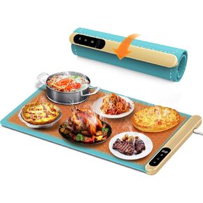 Food Warming Mat with Innovative Graphene– Roll Up Food Warmer with Fast & Even Heating, 6 Temperature Settings, Auto Shut-Off | Versatile Food Warmers for Parties, Buffets, and Home Use