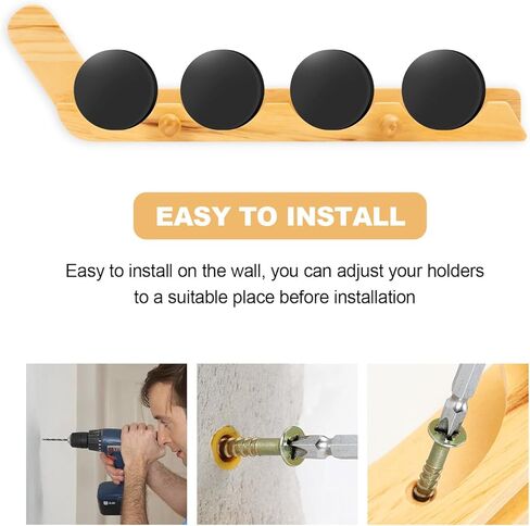 2 حزمة لعبة الهوكي عروض الصولجان لعرض 4 كرات الصولجان - حامل حائط خشبي مع خطاف - Hockey Puck Holder Room Room Decor in Kuwait