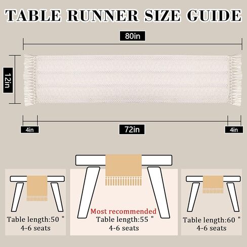 Yuboo Black Table Runner Short ، Boho Coffee Table Runner 36 Inghes ، وشاح صغير Macrame Dresser Lightstand ، طاولة النهاية ، المطبخ ، بوهيميا القوطية زخارف الطاولة القوطية in Kuwait