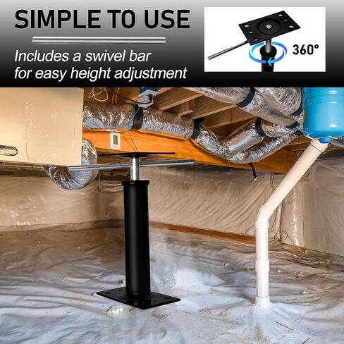 House Jacks for Leveling, 2 PCS Adjustable Jack Post 11"-16" Basement Floor Jack, Screw Floor Jack Post Supports Stabilizer Jacks for House Foundation, Stairs, Porches, Roof Beams in Kuwait