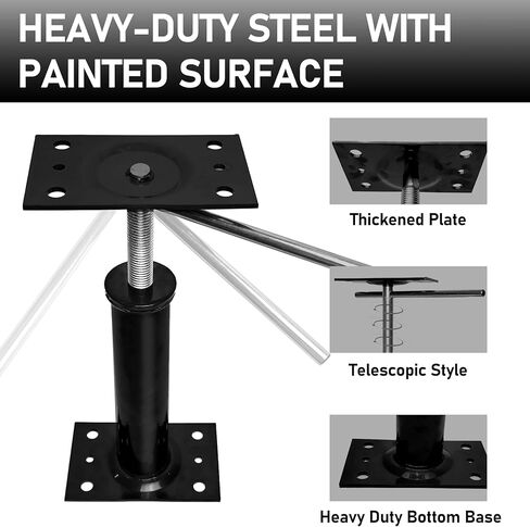 House Jacks for Leveling, 2 PCS Adjustable Jack Post 11"-16" Basement Floor Jack, Screw Floor Jack Post Supports Stabilizer Jacks for House Foundation, Stairs, Porches, Roof Beams in Kuwait