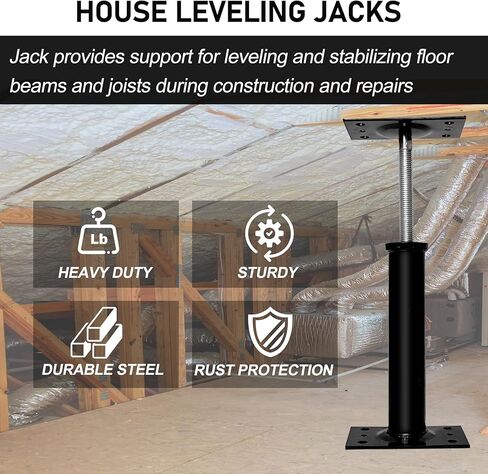 House Jacks for Leveling, 2 PCS Adjustable Jack Post 11"-16" Basement Floor Jack, Screw Floor Jack Post Supports Stabilizer Jacks for House Foundation, Stairs, Porches, Roof Beams in Kuwait