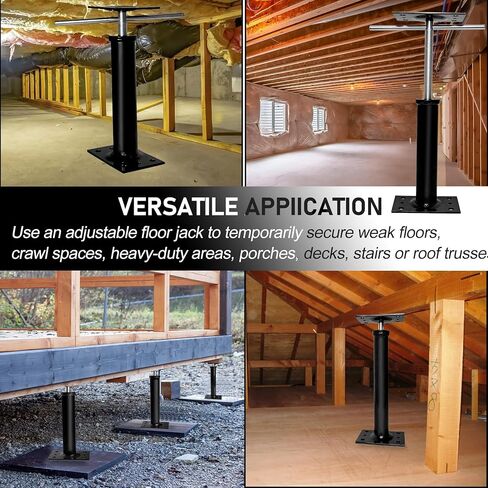 House Jacks for Leveling, 2 PCS Adjustable Jack Post 11"-16" Basement Floor Jack, Screw Floor Jack Post Supports Stabilizer Jacks for House Foundation, Stairs, Porches, Roof Beams in Kuwait