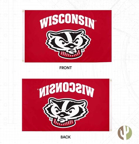 Desert Cactus University of Wisconsin Flag Badgers UW Madison Banners 100 ٪ Polyester Indoor Outdoor 3X5 FET Flags (Design 7) in Saudi Arabia