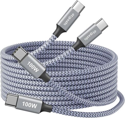 Etguuds 100W USB C Cable 6.6ft ، 2 عبوة USB C إلى USB C Cable 100 واط شحن سريع النوع C شاحن لـ iPhone 16 15 Pro Max/Pro ، Macbook/iPad USB-C ، Samsung Galaxy S24/S23 ، Pixel in Kuwait
