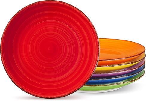 vancasso Bonita Dinner Plates, 10.5 Inch Ceramic Plates, Microwave, Oven and Dishwasher Safe Plates Set of 6 - Assorted Colors in Saudi Arabia