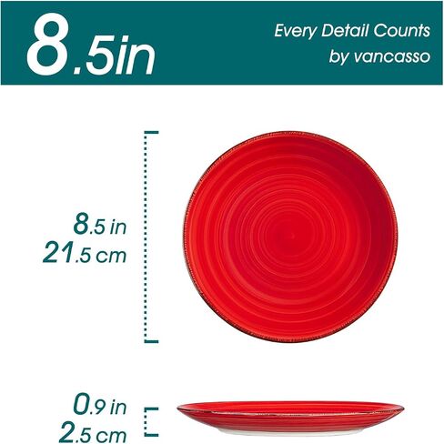 vancasso Bonita Dinner Plates, 10.5 Inch Ceramic Plates, Microwave, Oven and Dishwasher Safe Plates Set of 6 - Assorted Colors in Saudi Arabia