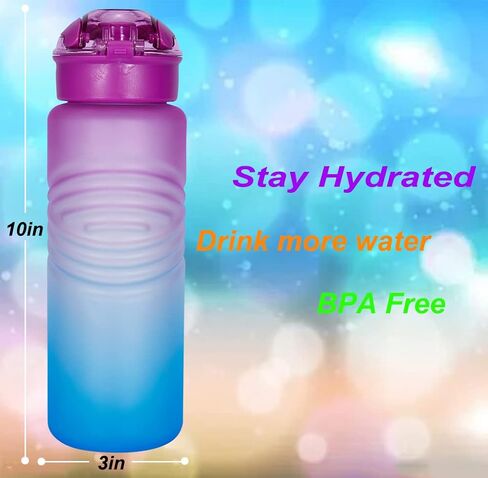 Goothdurs 24oz/32oz/50oz زجاجة ماء تحفيزية مع تذكير علامة الوقت - زجاجات تعقب المياه مع أوقات للشرب - BPA مقاوم لـ BPA Free Rative Sports Daily Bottle in Saudi Arabia