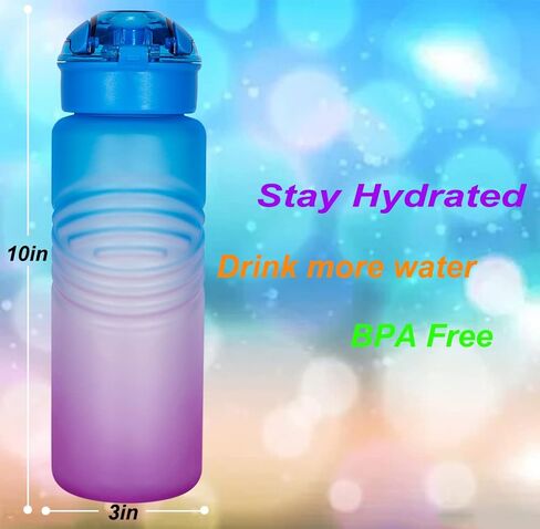 Goothdurs 24oz/32oz/50oz زجاجة ماء تحفيزية مع تذكير علامة الوقت - زجاجات تعقب المياه مع أوقات للشرب - BPA مقاوم لـ BPA Free Rative Sports Daily Bottle in Saudi Arabia