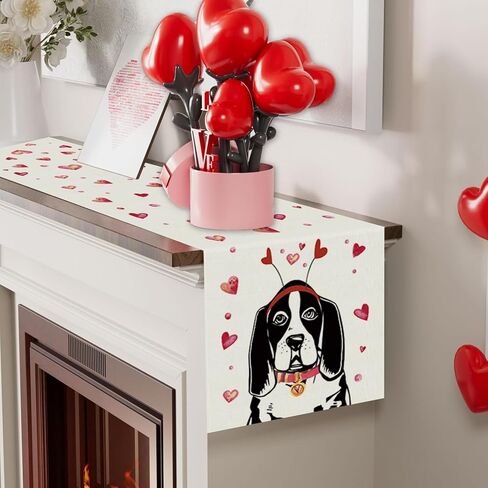 عيد الحب يوم الجدول عداء غولدن شابك الكلب الحب قلوب القلوب المطبخ طاولة طاولة العطلة الذكرى السنوية in Kuwait