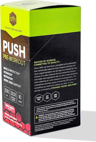 SFH Push Pre-Workout Powder (Lemonade) BCAAs for Muscle Repair | Electrolytes | Non-Dairy, No Artificial Flavors, Colors, Sugar, Soy, Gluten, or GMOs (Bag) in Saudi Arabia